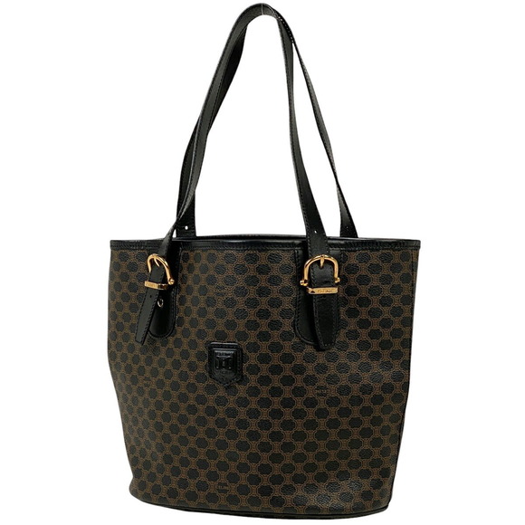 Celine Macadam Tote Black Brown Canvas Bag - Picture 1 of 7